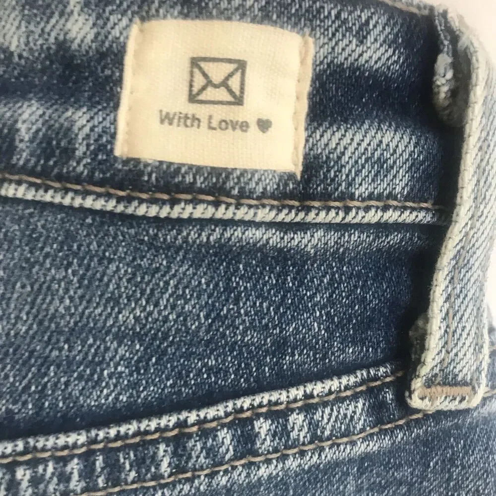 L.T.J Women's Letter to Juliet Siena High Rise Straight Jeans Blue Sz 25 Denim